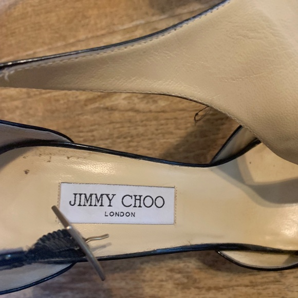 Black Jimmy Choo Open Toe Heels - Picture 3 of 4